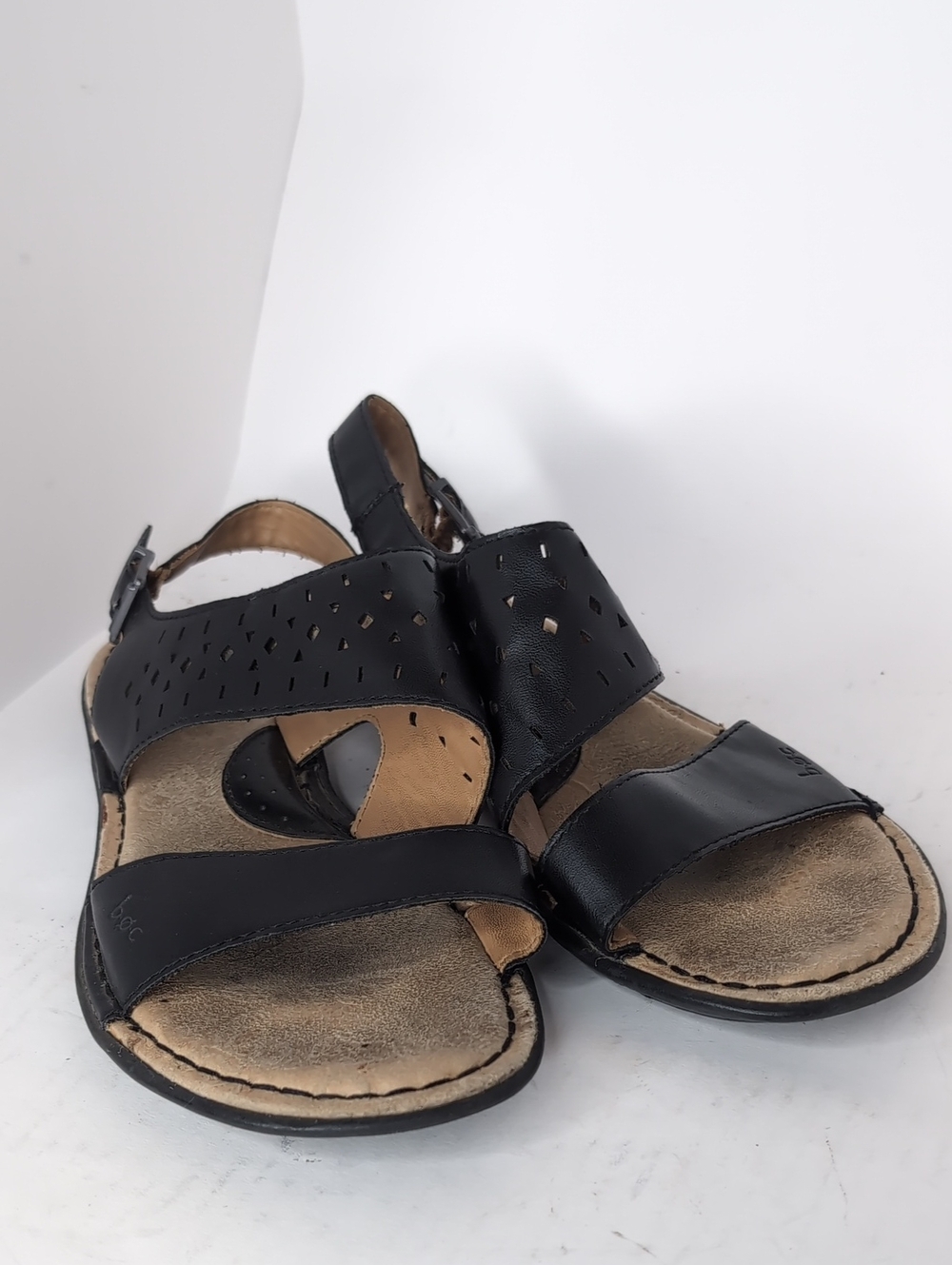 Black Leather Slingback Sandals